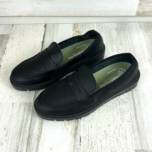 Childrenchic Kids 4 Black Leather Treated Slip-On School Loafers NEW
